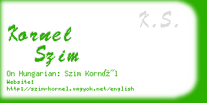 kornel szim business card